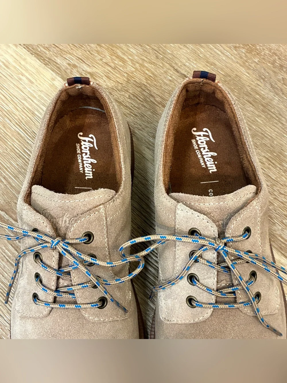Florsheim Supacush Plain Toe Oxford Jr Shoes Brown Sand Suede Kids Size 7 M